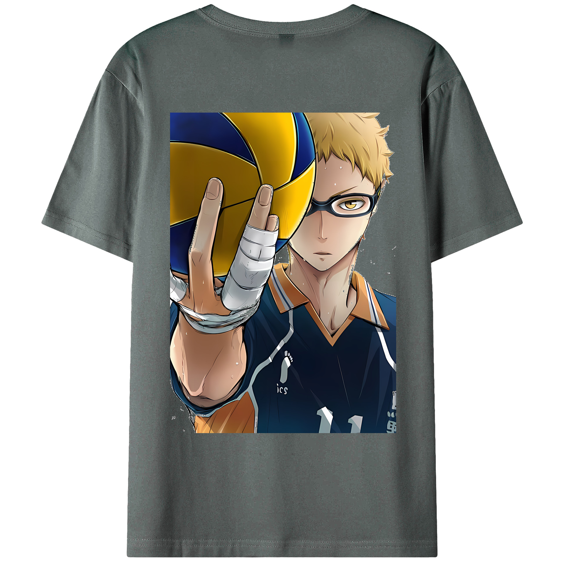 （画像用） ハイキュー!! Haikyu!! 綿100％ メンズ半袖Tシャツ（バックプリント） 通気性